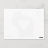 Postale Forme de carte d'état gris du Wisconsin avec décou (Dos)