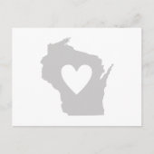 Postale Forme de carte d'état gris du Wisconsin avec décou (Devant)