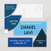 Postale Formes bleues mood Enregistrer la date Carte posta (Devant / Derrière)