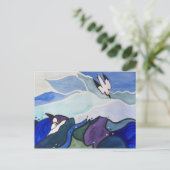 Postale Fous de Bassan de plongée peignant la carte (Debout devant)