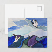 Postale Fous de Bassan de plongée peignant la carte (Devant / Derrière)