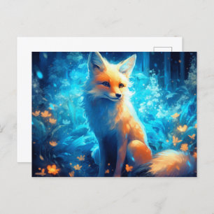 Postale fox-blauwe kaart