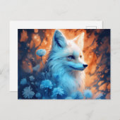 Postale fox-blauwe kaart (Voorkant / Achterkant)