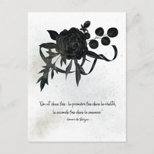 Postale FR Carte de condoléances – Rose noire