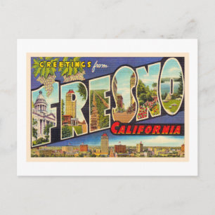 Postale Fresno California CA Vintage Grande Lettre Carte p
