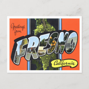 Postale Fresno, Californie Vintage Big Letters Carte posta
