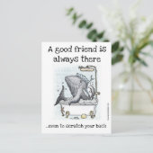 Postale Friends Forever avec une drôle de carte baleine (Debout devant)