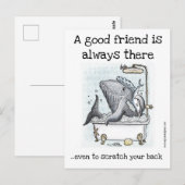 Postale Friends Forever avec une drôle de carte baleine (Devant / Derrière)