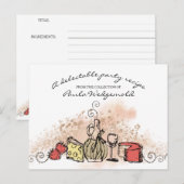 Postale fromage fruit vin dîner carte de recette (Devant / Derrière)