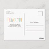 Postale Fun Colorée Chat Carte de remerciements (Dos)