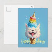 Postale Fun Ice Cream Cat Carte de voeux Anniversaire (Devant / Derrière)