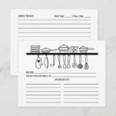 Postale Fun Kitchen Gadgets Fête des mariées Recette Carte (Devant / Derrière)
