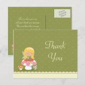 Postale Fun mignon fée anniversaire de fille merci carte p (Devant / Derrière)