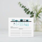 Postale Fun Turquoise Cuisine Gadgets Bridal Recette Carte (Debout devant)