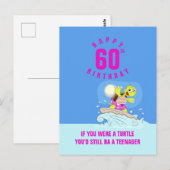 Postale Funny 60e anniversaire citation carte de tortue (Devant / Derrière)