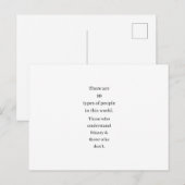 Postale Funny Binary Math Informatique Joke Cadeau Carte p (Devant / Derrière)