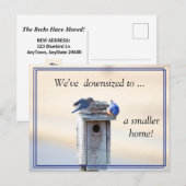 Postale Funny Bluebirds House - Changement d'adresse Carte (Devant / Derrière)