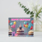 Postale Funny Carlin 3D carte d'anniversaire | Jolie fête  (Debout devant)