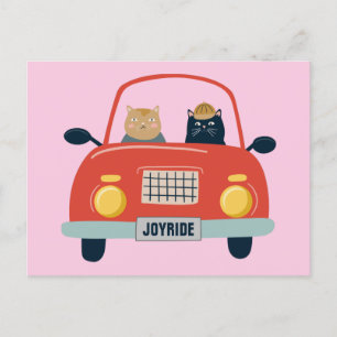 Postale Funny Chats Joyride en voiture de chat carte posta