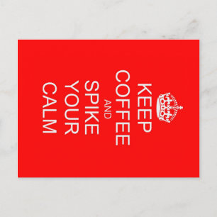 Postale Funny Conserver le calme Spirit Coffee Carte posta