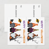Postale Funny Gnomes School Party Carte d'Halloween (Devant / Derrière)