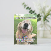 Postale Funny Golden Retriever Cookie Joke Mème carte post (Debout devant)
