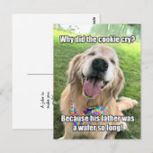 Postale Funny Golden Retriever Cookie Joke Mème carte post (Devant / Derrière)