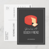 Postale Funny Gouda Ami Valentine Love Fromage Carte posta (Devant / Derrière)