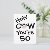 Postale Funny Holy Cow Vous avez 50 Anniversaire Carte pos (Debout devant)