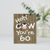 Postale Funny Holy Cow Vous avez 60 Anniversaire Carte pos (Debout devant)