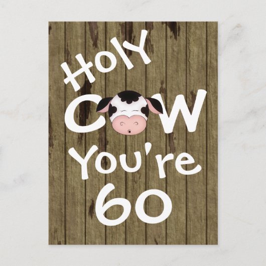 Postale Funny Holy Cow Vous avez 60 Anniversaire Carte pos (Devant)