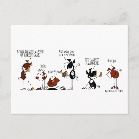 Postale Funny Horse & Carrot Cake Anniversaire Carte posta (Devant)