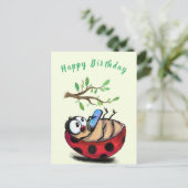 Postale Funny Ladybug carte d'anniversaire (Debout devant)