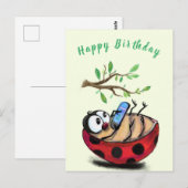 Postale Funny Ladybug carte d'anniversaire (Devant / Derrière)