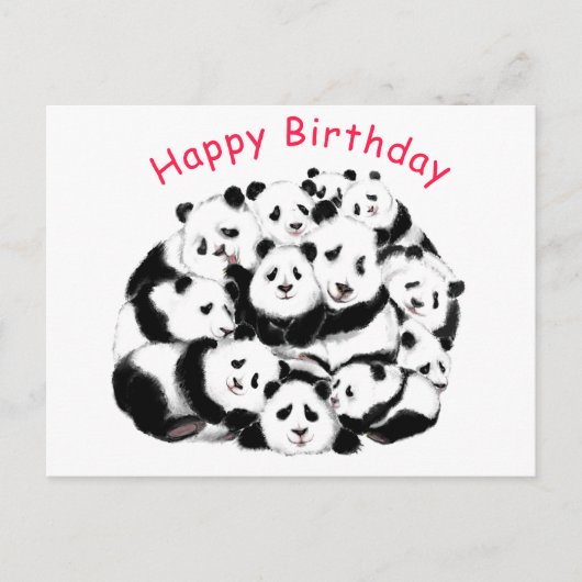 Postale Funny Panda carte d'anniversaire (Devant)