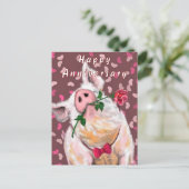 Postale Funny Pig Anniversaire Carte (Debout devant)