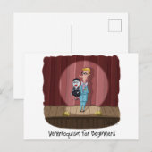 Postale Funny Ventriloquism for Beginners Carte ou cadeau. (Devant / Derrière)