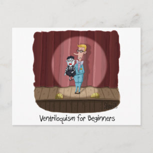 Postale Funny Ventriloquism for Beginners Carte ou cadeau.