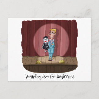 Postale Funny Ventriloquism for Beginners Carte ou cadeau.