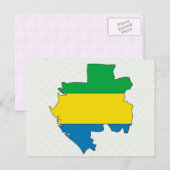 Postale Gabon Carte Drapeau pleine taille (Devant / Derrière)