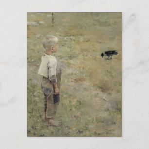 Postale Gallen-Kallela Gosse och kråka CC0464 Carte postal