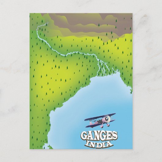 Postale Ganges Inde carte affiche de voyage (Devant)