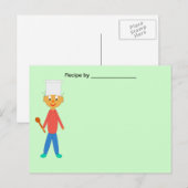Postale Garçon Cuisiner sur la carte blanche de recette te (Devant / Derrière)