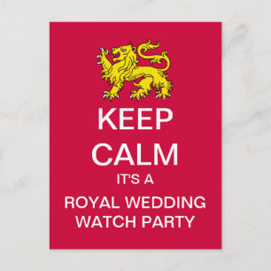 Postale GARDER CALM Royal Mariage Watch Party Carte postal