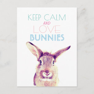 Postale Garder calme et amour lapins Carte de voeux