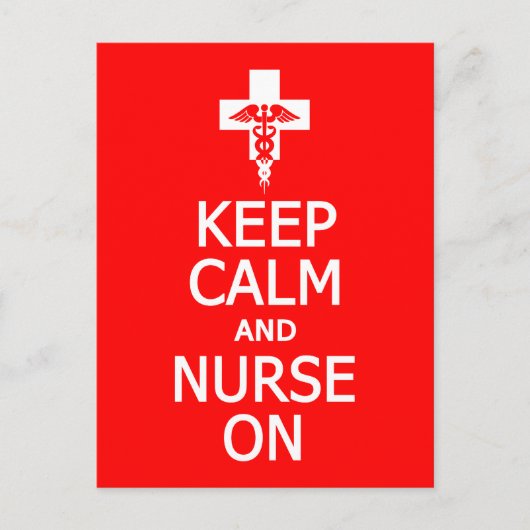 Postale Gardez le calme et l'infirmière sur la carte posta (Devant)