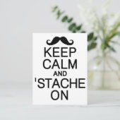 Postale Gardez le calme & 'Stache Sur carte postale, perso (Debout devant)