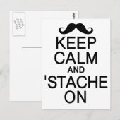 Postale Gardez le calme & 'Stache Sur carte postale, perso (Devant / Derrière)
