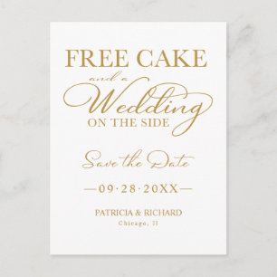 Postale Gâteau gratuit et un mariage en prime carte de sau