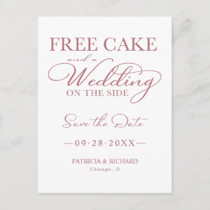 Postale Gâteau gratuit et un mariage en prime carte de sav